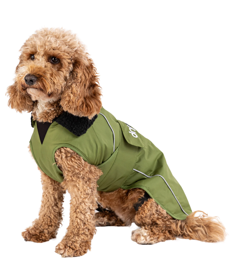 Dryrobe Dog Coat Dark Green Black-1
